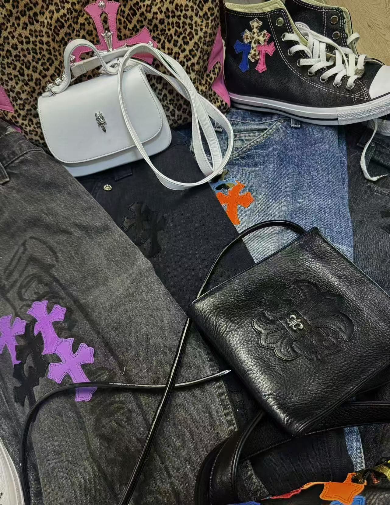 White sneakers and leather bags from the SAVAGE collection